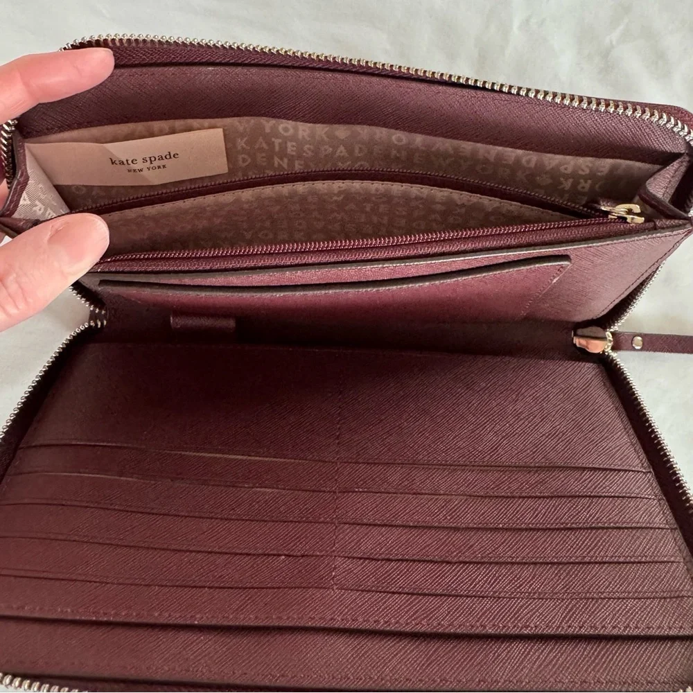 Kate Spade Wallet, Laurel Way Kaden in Cherrywood, Full Zip